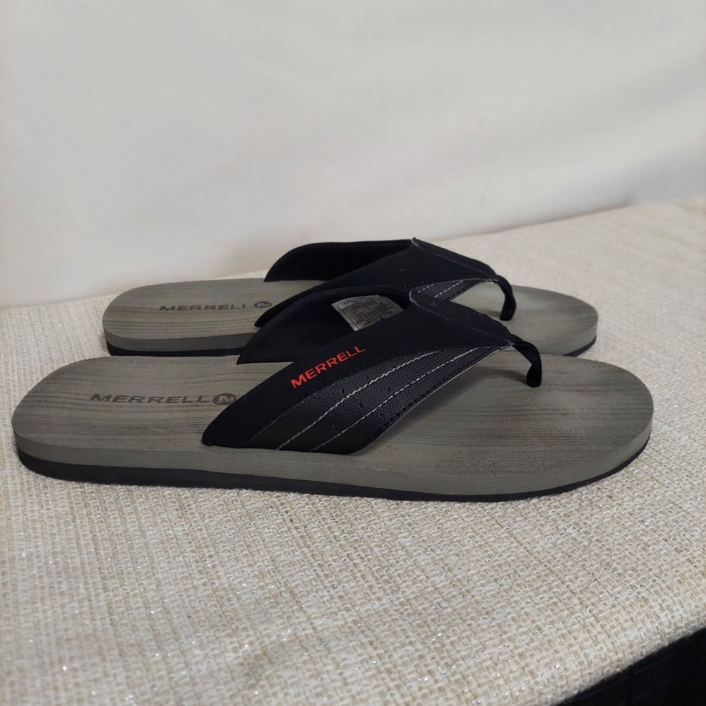 Merrell Flip Flop Sandals size 12‎ Men Black Red Gray